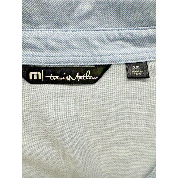 Travis Mathew Polo Men's XXL Blue Short Sleeve Golf Preppy Soft Stripe - Picture 3 of 7
